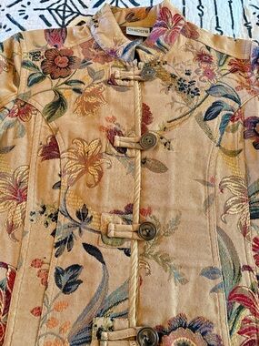 Chico's Floral Tapestry Mandarin-Style Jacket